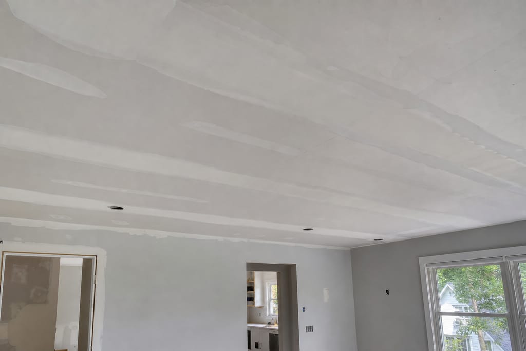 Tape and mud in multiple thin coats photo