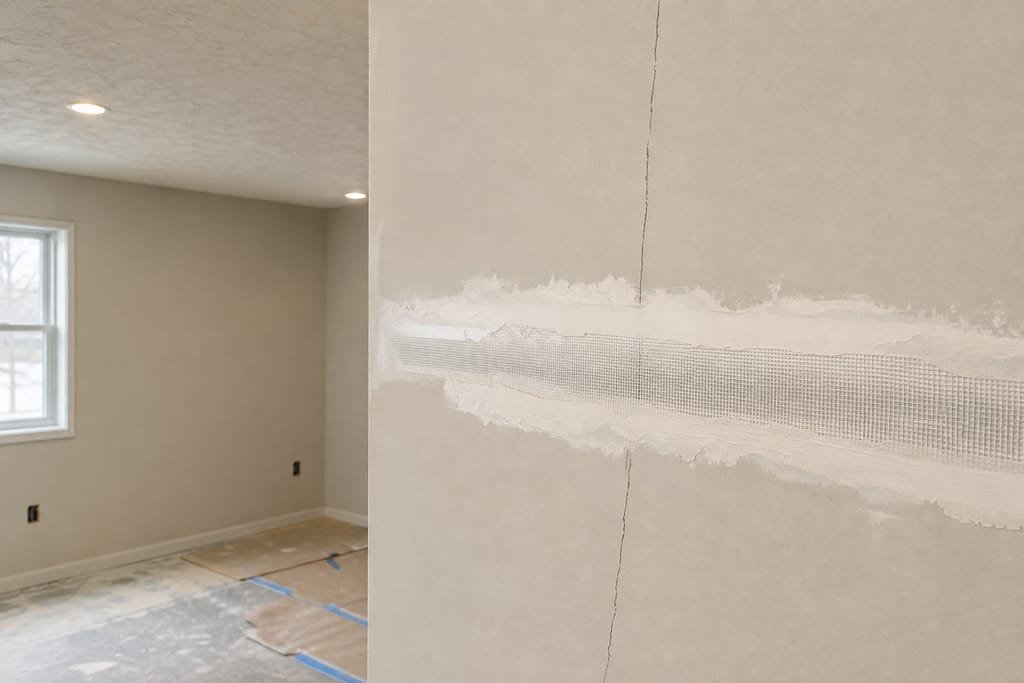 Apply flexible mesh tape photo